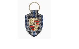 Porsche Crest Key Ring- Pepita Blue